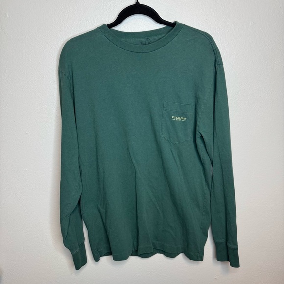 Filson Crewneck Long Sleeve Graphic Tee Shirt Dark Green - Picture 1 of 9